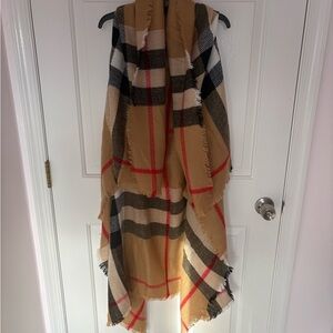 Plaid Fringed Shrug